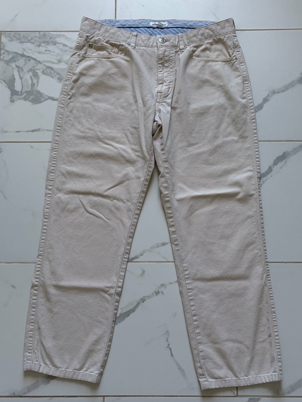 Peter Millar Crown Vintage Canvas Five Pocket Pants Size 32 Khaki 27” Inseam Tan